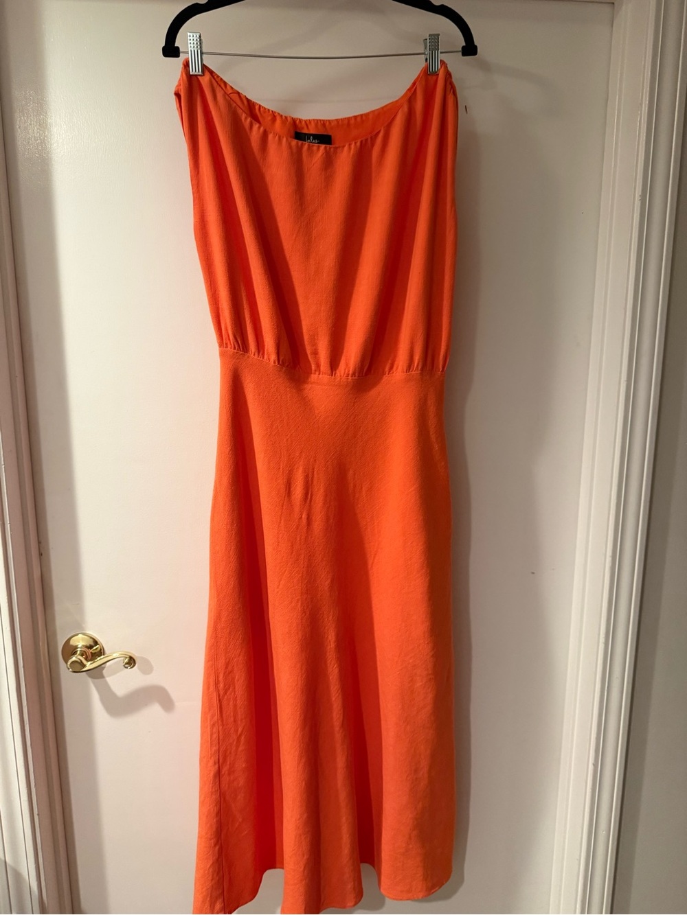 Orange Strapless Maxi Dress - Women